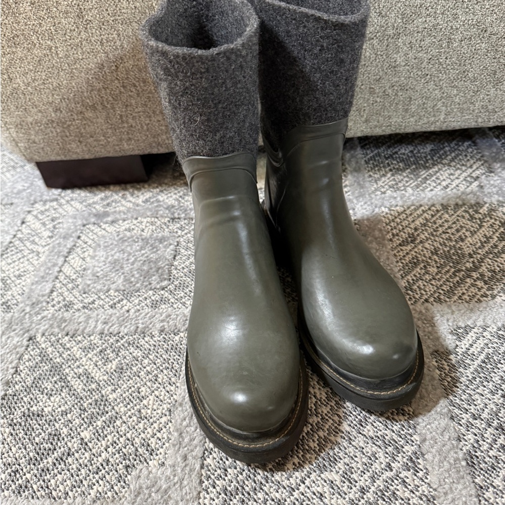Ilse Jacobsen Green and Gray Winter Boots